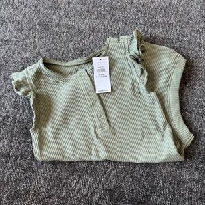 NWT Old Navy Ribbed Olive Green Onesie